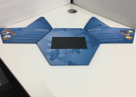 Goede prijs Hot selling uniek ontwerp zeshoek video kaart 7 inch zeshoek video brochure voor reclame online