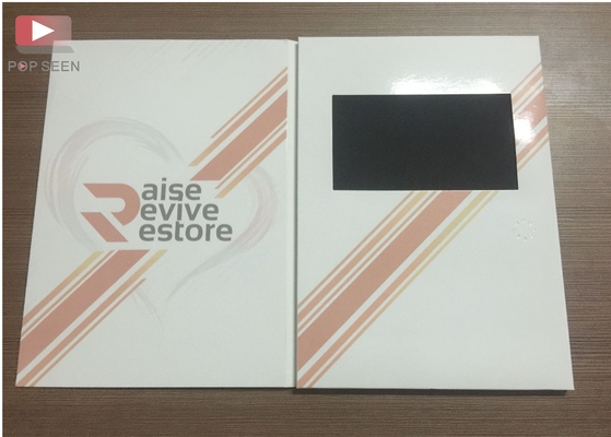 Good price 2017 Paper crafts Glossy Lamination  finishing  7'' lcd screen video brochure  A4 size portrait for pharma marketing online