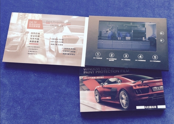 Goede prijs Op maat gedrukte ontwerpen papier ambachtelijke stijl 7 inch lcd-scherm video brochure kaart video promotie kaart voor automobiel online
