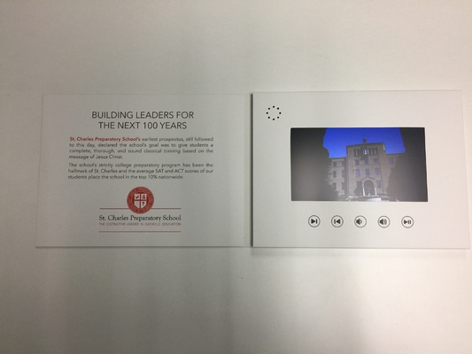 Guter Preis Individuelles Design 7 Zoll LCD-Bildschirm Video Broschüre Karte Video Broschüre Videobuch für die Werbung der Universität Online